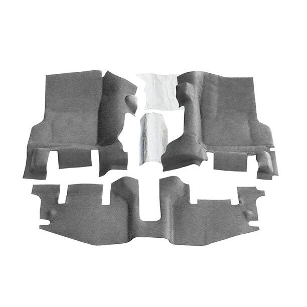 BedRug Jeep Bedtred 97-06 Tj/Lj BedTred Floor Kit 3 pc. 2 pc. Front 1 pc. Rear Replaces Factory Carpet Kit w/Center Console Incl. Heat Shields Bed Liner - Charcoal (BTTJ97F)