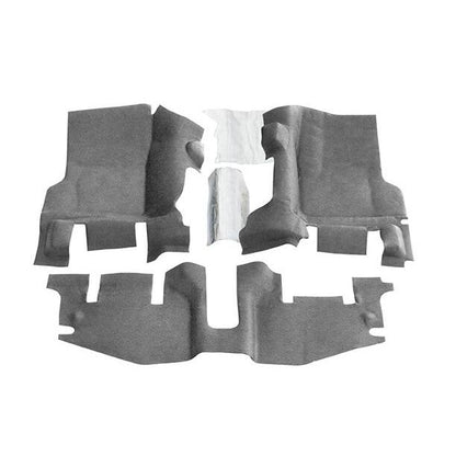 BedRug Jeep Bedtred 97-06 Tj/Lj BedTred Floor Kit 3 pc. 2 pc. Front 1 pc. Rear Replaces Factory Carpet Kit w/Center Console Incl. Heat Shields Bed Liner - Charcoal (BTTJ97F)