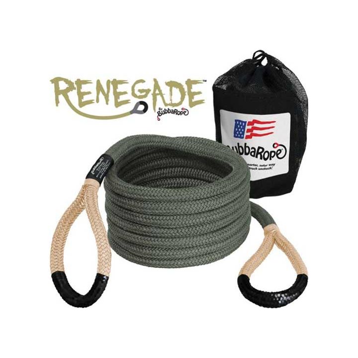 BUBBA GEAR 3/4IN X20FT RENEGADE RECOVER ROPE MILITARY CAMO GREEN 176855BKG