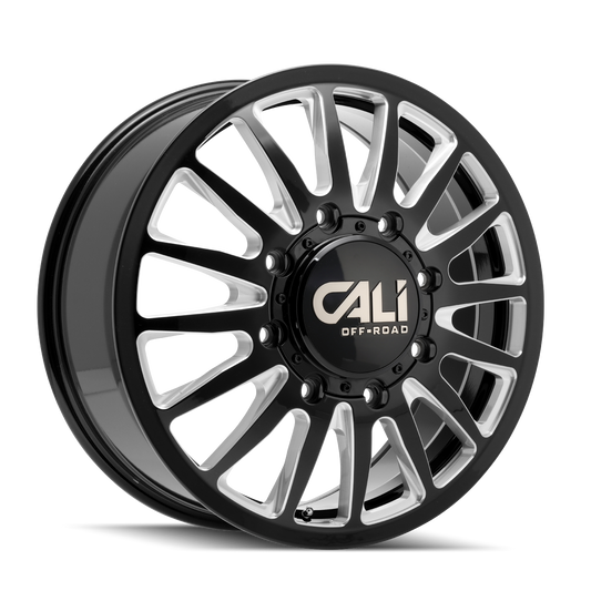 CALI OFF-ROAD SUMMIT DUALLY FRONT (9110) GLOSS BLACK MILLED 9110D-22877BMF115
