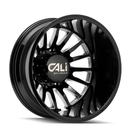 CALI OFF-ROAD SUMMIT DUALLY REAR (9110) GLOSS BLACK MILLED 9110D-22877BMR192