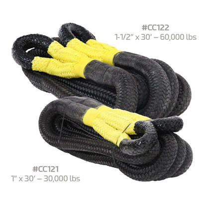 Smittybilt Recoil Recovery Rope 1 in. x 30 ft. Waterproof Woven 30000 lb. Capacity I CC121