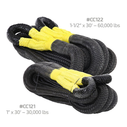 Smittybilt Recoil Recovery Rope 1.25 in. x 30 ft. Waterproof Woven 60000 lb. Capacity I CC122