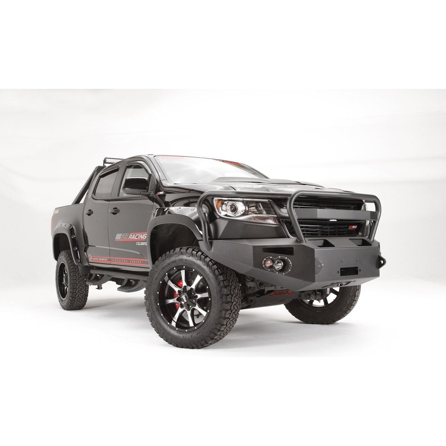 Fab Fours Premium Winch Front Bumper 2 Stage Black Powder Coated w/Full Grill Guard l CC15-H3350-1