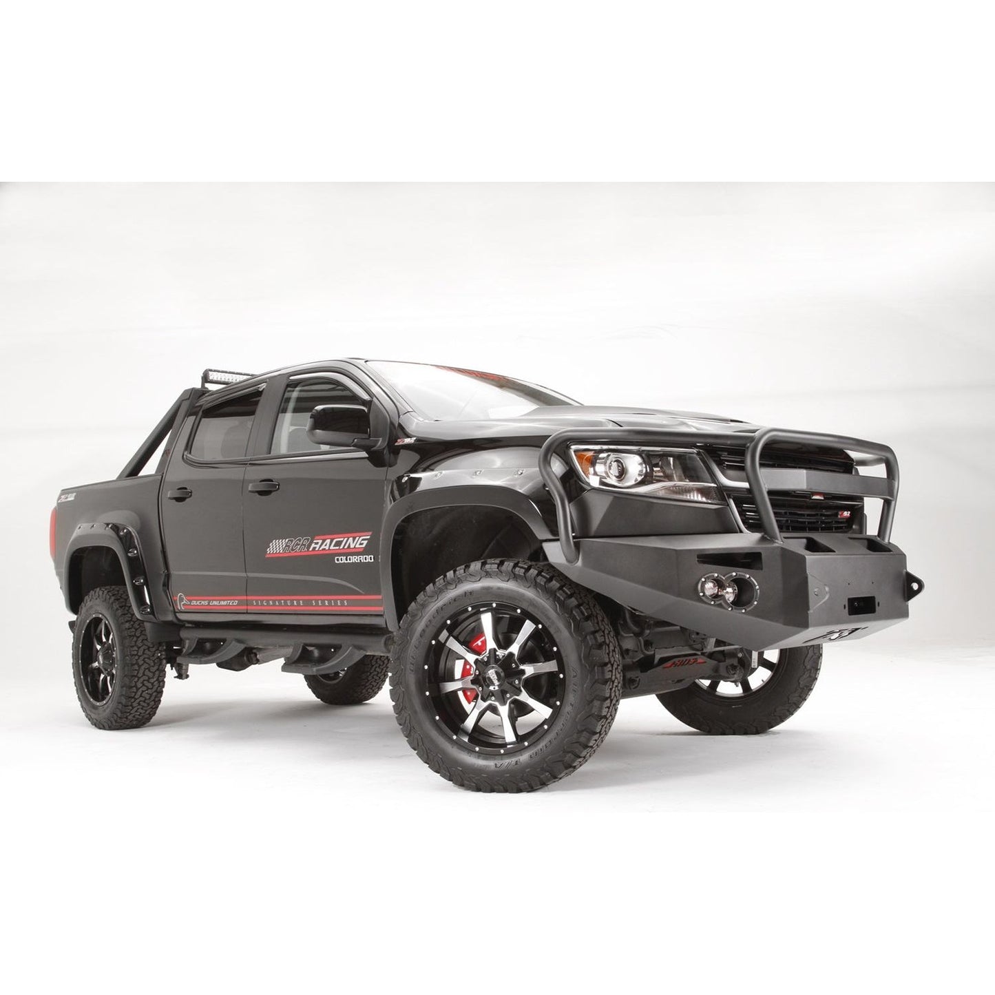 Fab Fours Premium Winch Front Bumper 2 Stage Black Powder Coated w/Full Grill Guard l CC15-H3350-1