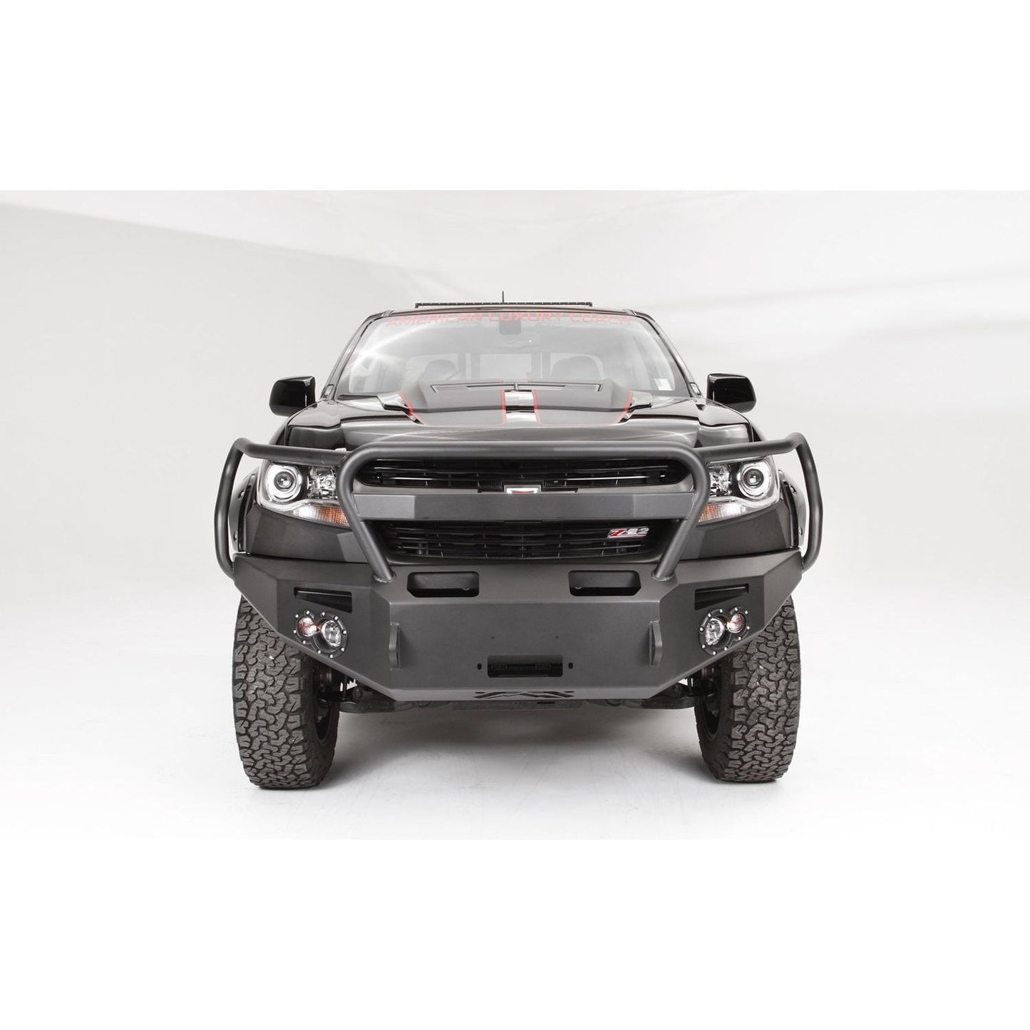 Fab Fours Premium Winch Front Bumper 2 Stage Black Powder Coated w/Full Grill Guard l CC15-H3350-1