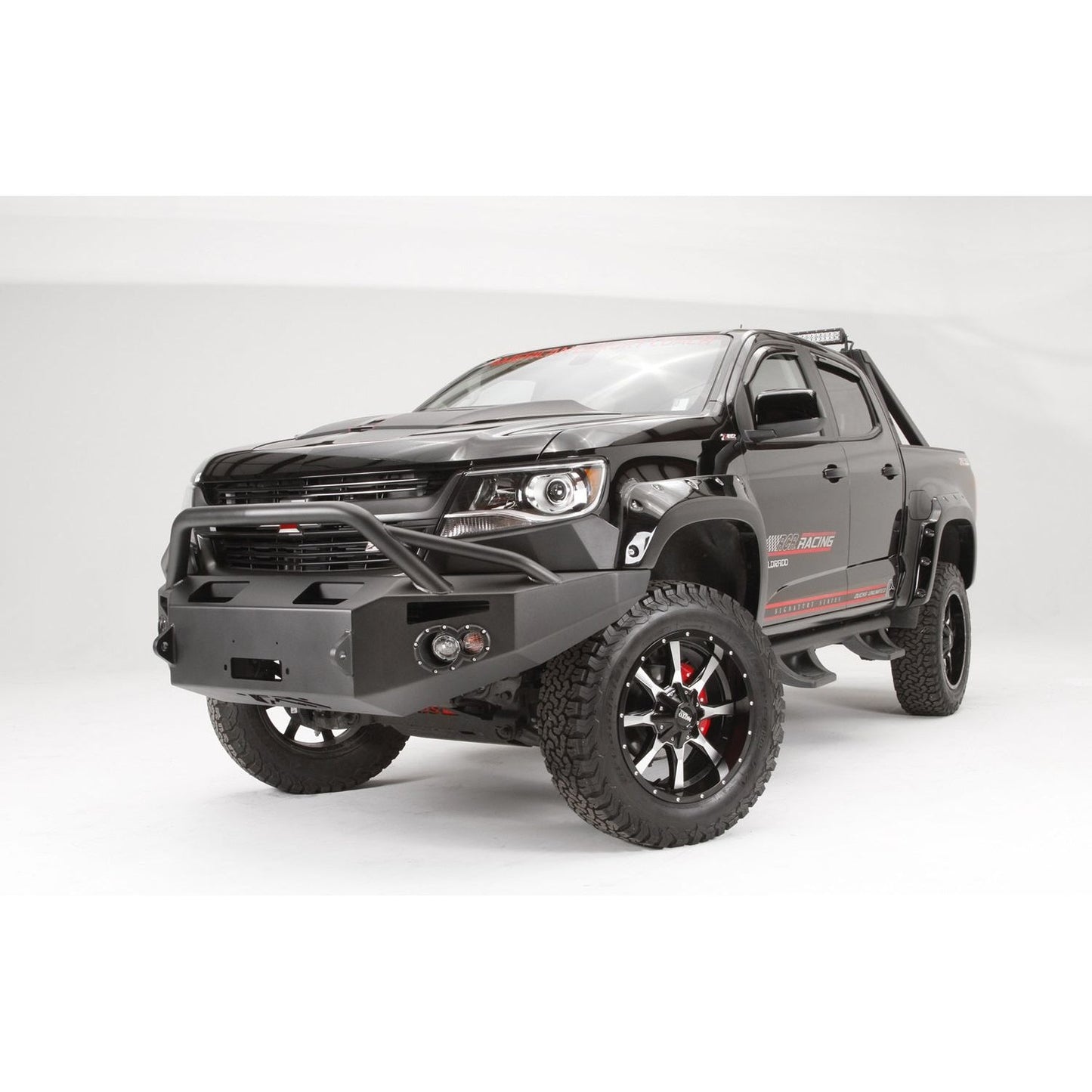 Fab Fours Premium Winch Front Bumper 2 Stage Black Powder Coated w/Pre Runner Guard l CC15-H3352-1