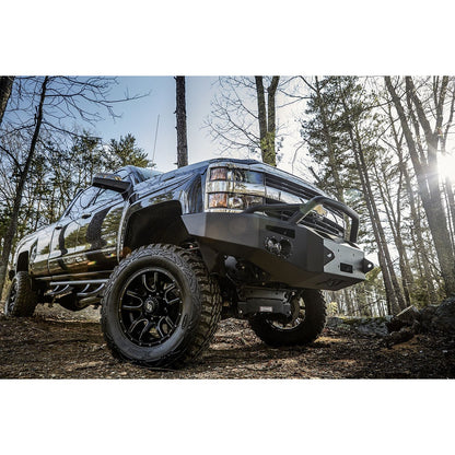 Fab Fours Premium Heavy Duty Winch Front Bumper 2 Stage Black Powder Coated w/Pre-Runner Grill Guard Incl. 1in. D-Ring Mts./Light Cut-Outs w/Hella 90mm Fog Lamps/60mm Turn Signals l CH05-A1352-1