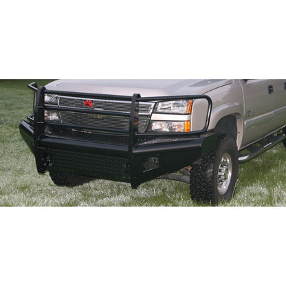Fab Fours Black Steel Front Ranch Bumper 2 Stage Black Powder Coated w/Full Grill Guard Incl. Light Cut-Outs l CH05-S1360-1