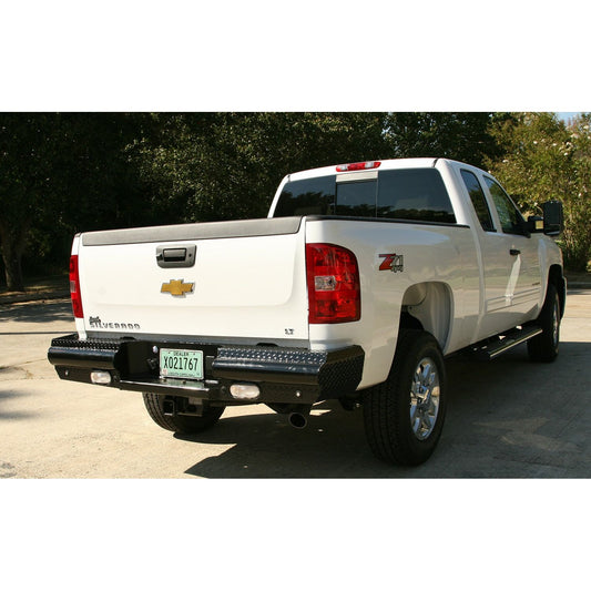 Fab Fours Black Steel Ranch Rear Bumper 2 Stage Black Powder Coated l CH08-T1450-1