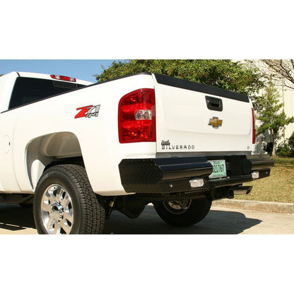 Fab Fours Black Steel Ranch Rear Bumper 2 Stage Black Powder Coated l CH08-T1450-1