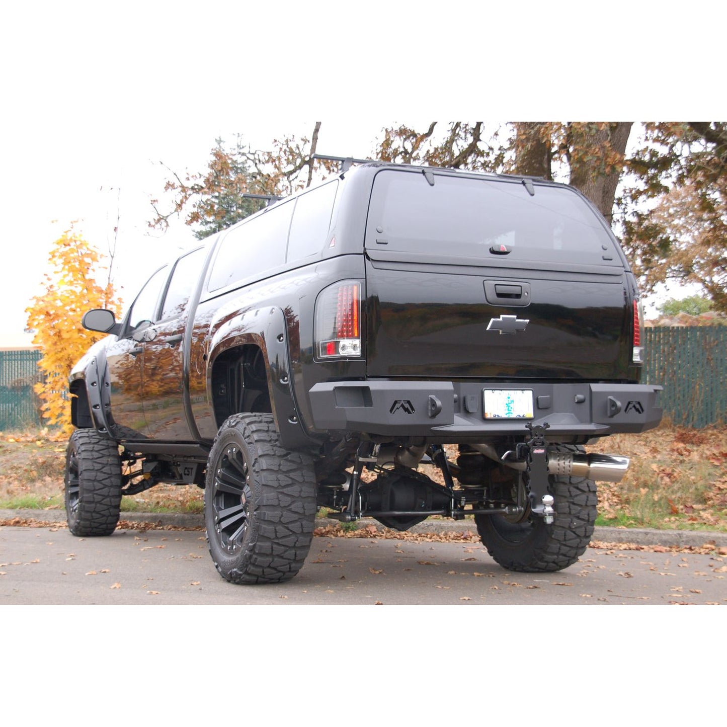Fab Fours Heavy Duty Rear Bumper 2 Stage Black Powder Coated Incl. 0.75 in. D-Ring Mount l CH08-W1450-1