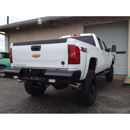 Fab Fours Black Steel Ranch Rear Bumper 2 Stage Black Powder Coated l CH11-T2150-1
