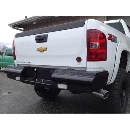 Fab Fours Black Steel Ranch Rear Bumper 2 Stage Black Powder Coated l CH11-T2150-1