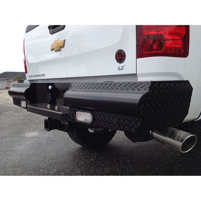 Fab Fours Black Steel Ranch Rear Bumper 2 Stage Black Powder Coated l CH11-T2150-1