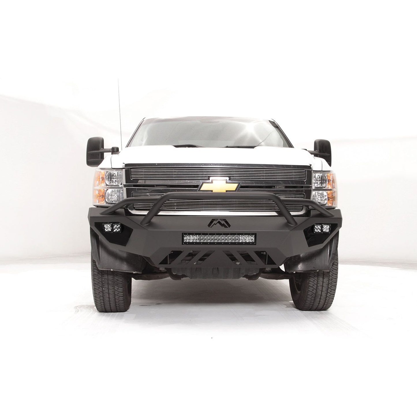 Fab Fours Vengeance Front Bumper 2 Stage Black Powder Coated w/Pre Runner Guard l CH11-V2752-1