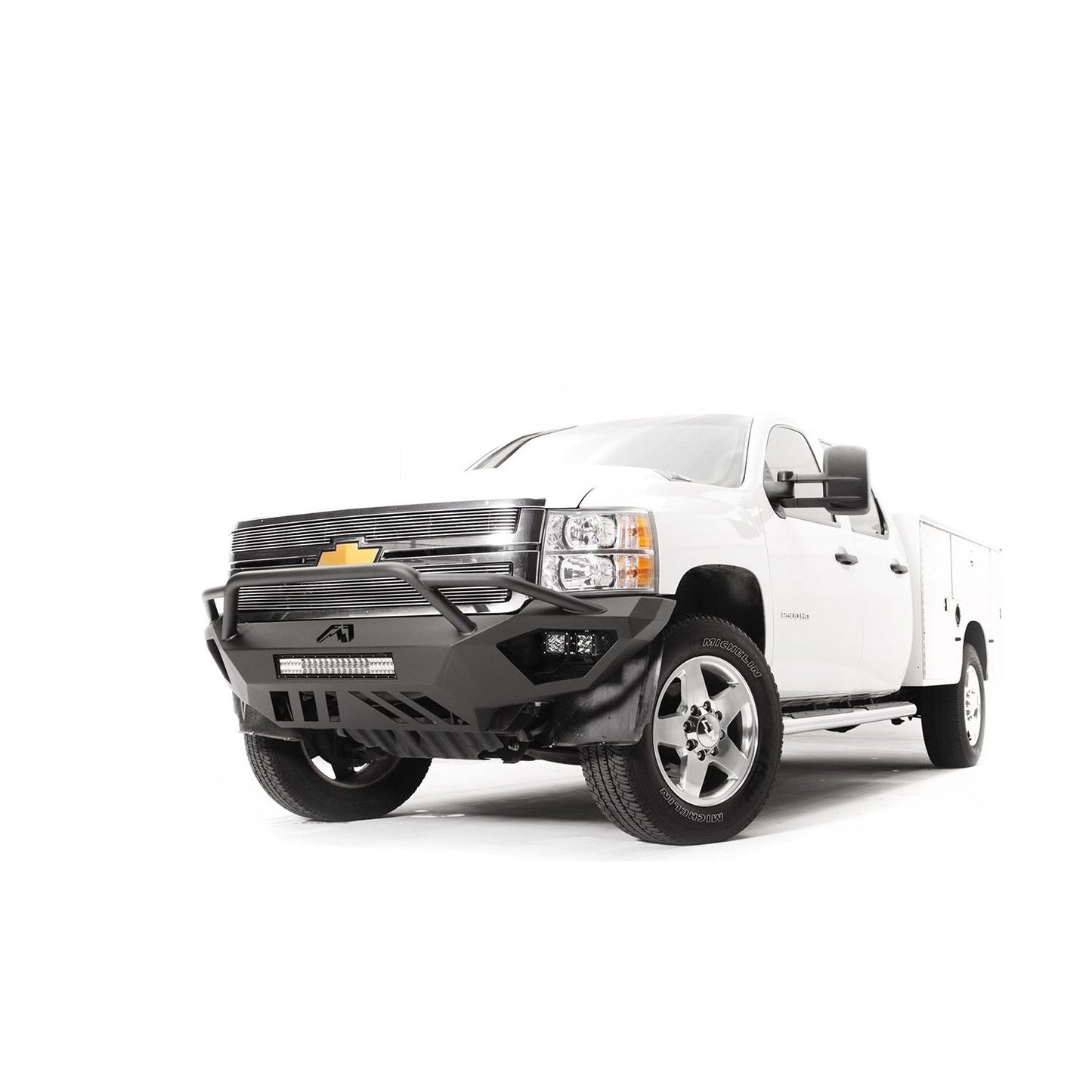 Fab Fours Vengeance Front Bumper 2 Stage Black Powder Coated w/Pre Runner Guard l CH11-V2752-1