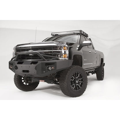 Fab Fours Premium Winch Front Bumper 2 Stage Black Powder Coated w/Pre-Runner Grill Guard w/Sensors l CH14-C3052-1