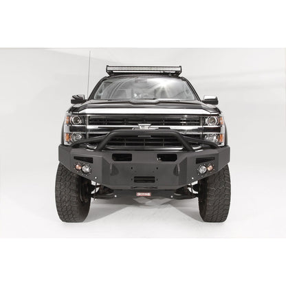 Fab Fours Premium Winch Front Bumper 2 Stage Black Powder Coated w/Pre-Runner Grill Guard w/Sensors l CH14-C3052-1