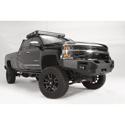 Fab Fours Premium Winch Front Bumper 2 Stage Black Powder Coated w/Pre-Runner Grill Guard w/Sensors l CH14-C3052-1