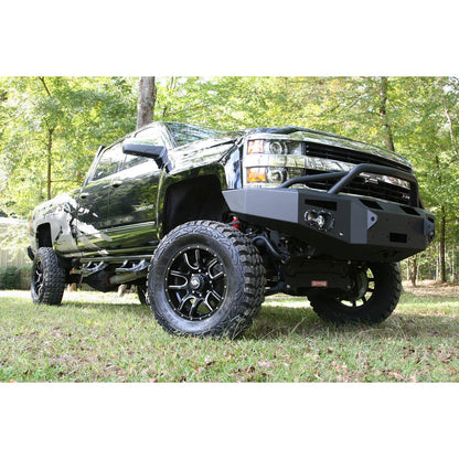 Fab Fours Premium Winch Front Bumper 2 Stage Black Powder Coated w/Pre-Runner Grill Guard w/Sensors l CH14-C3052-1