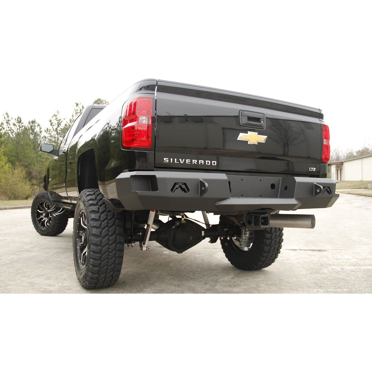 Fab Fours Heavy Duty Rear Bumper 2 Stage Black Powder Coated Incl. 0.75 in. D-Ring Mount l CH14-W3050-1