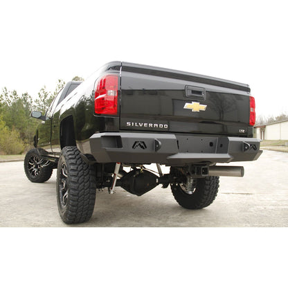 Fab Fours Heavy Duty Rear Bumper 2 Stage Black Powder Coated Incl. 0.75 in. D-Ring Mount l CH14-W3050-1
