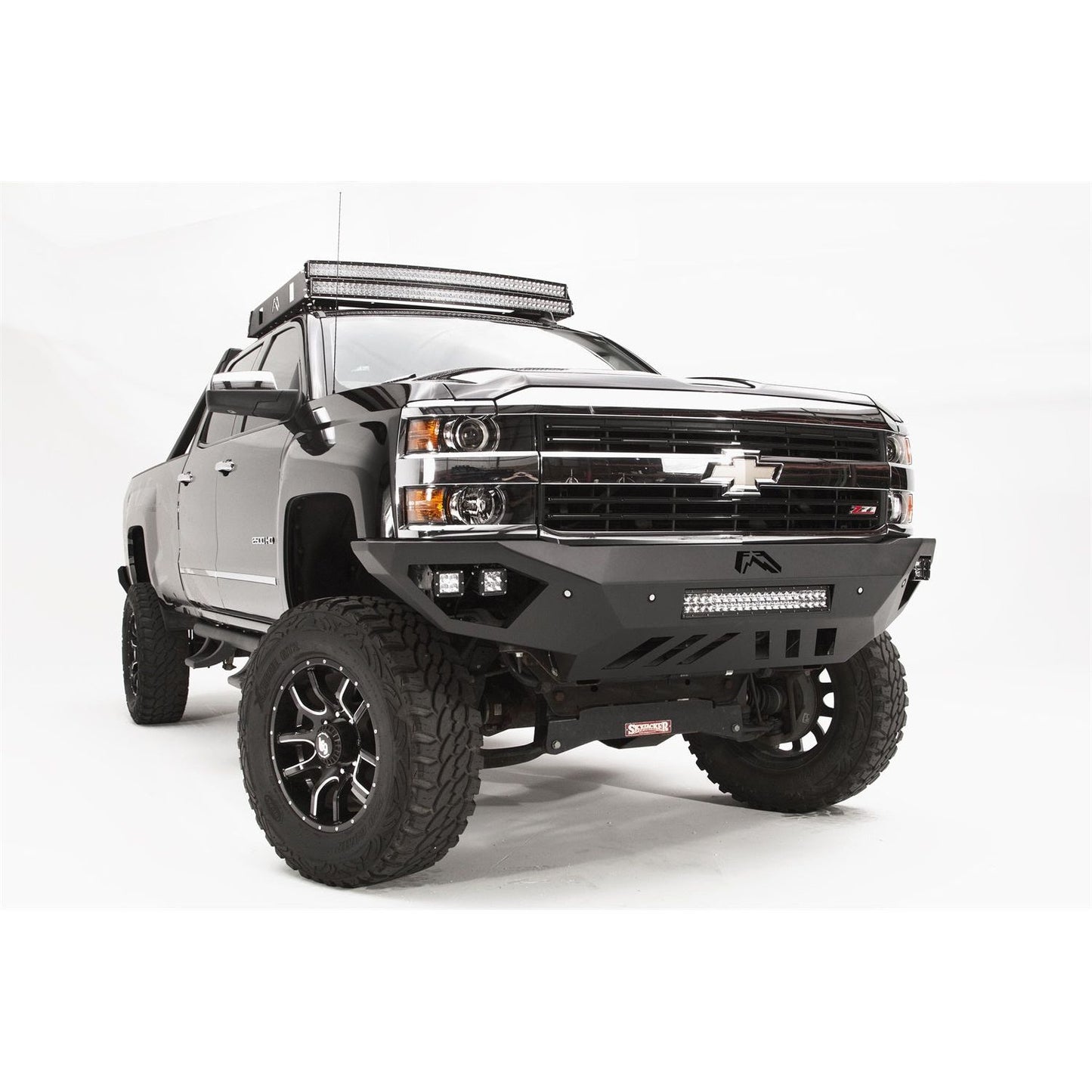 Fab Fours Vengeance Front Bumper 2 Stage Black Powder Coated Sensor Bumper No Guard l CH15-V3051-1