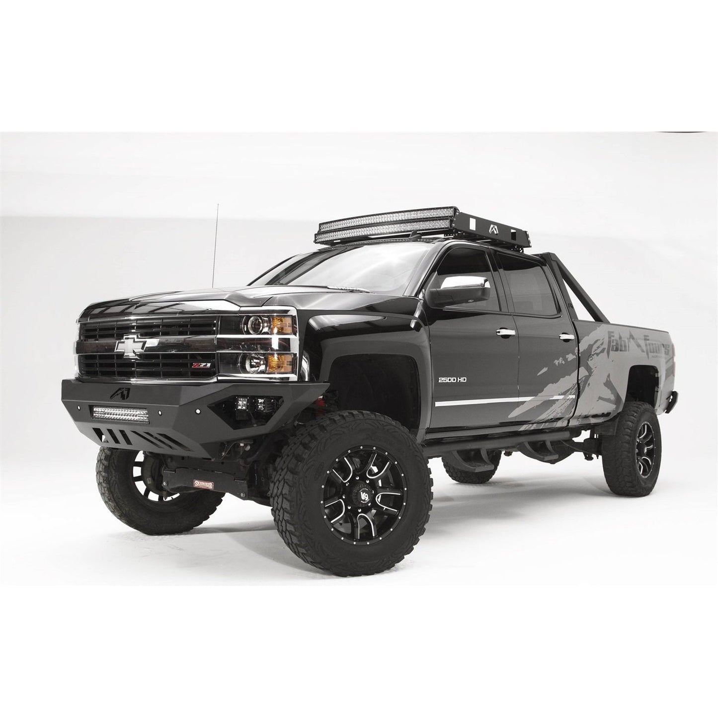 Fab Fours Vengeance Front Bumper 2 Stage Black Powder Coated Sensor Bumper No Guard l CH15-V3051-1