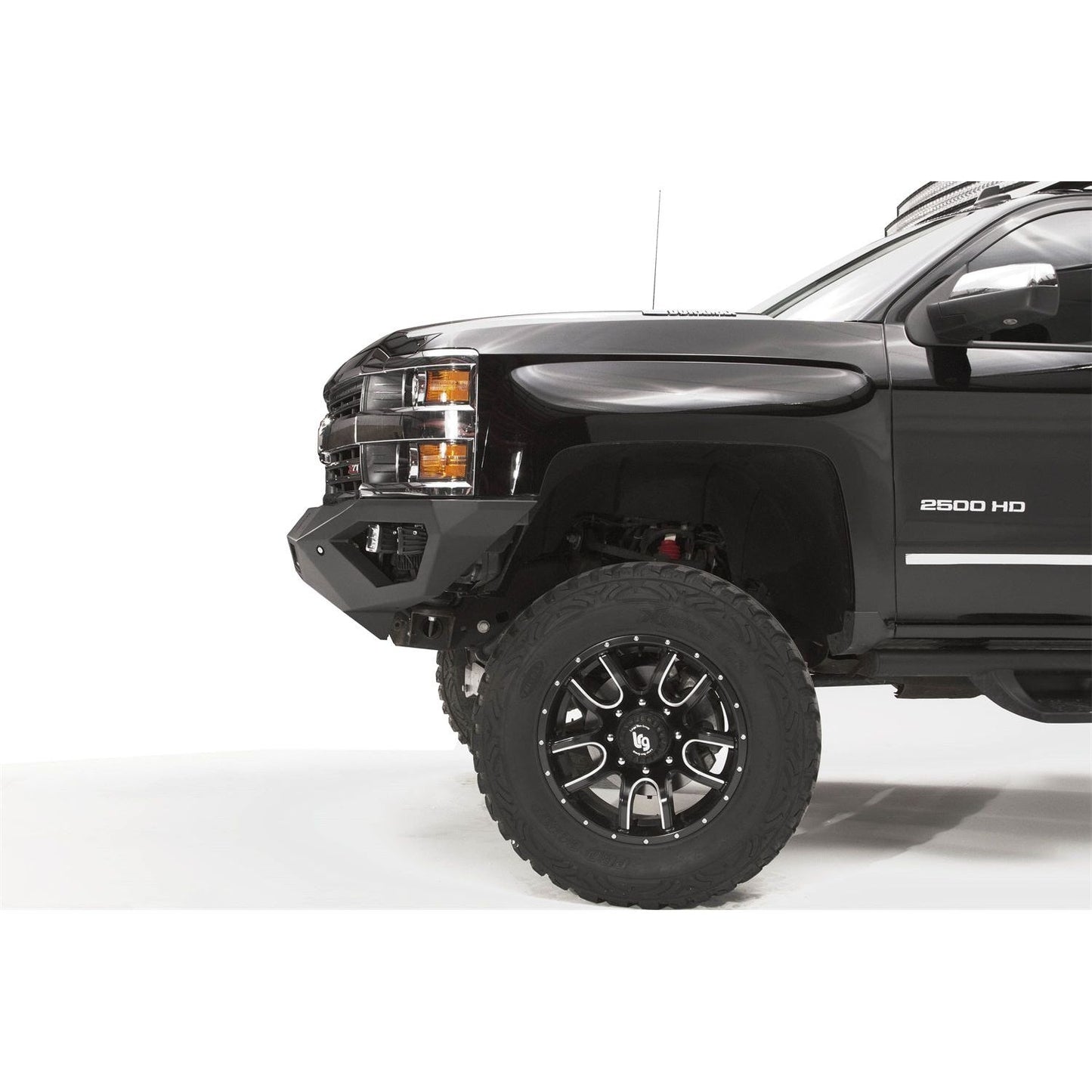 Fab Fours Vengeance Front Bumper 2 Stage Black Powder Coated Sensor Bumper No Guard l CH15-V3051-1