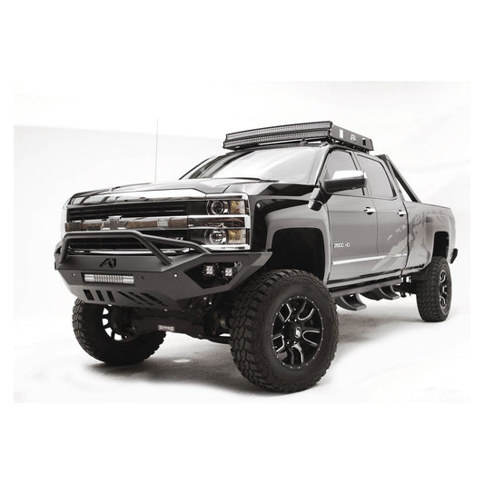 Fab Fours Vengeance Front Bumper 2 Stage Black Powder Coated Sensor Bumper Pre-Runner Guard l CH15-V3052-1
