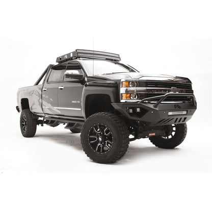 Fab Fours Vengeance Front Bumper 2 Stage Black Powder Coated Sensor Bumper Pre-Runner Guard l CH15-V3052-1