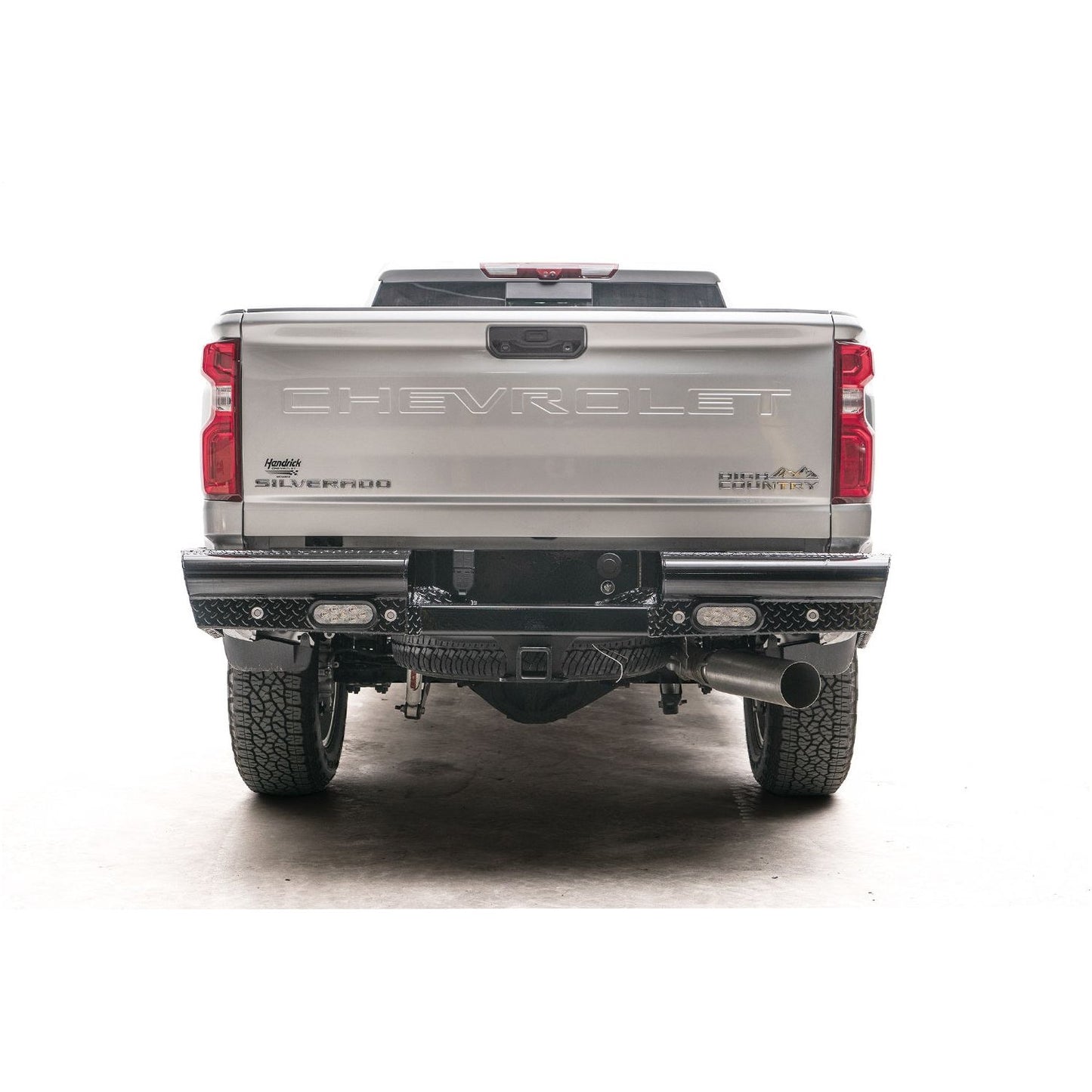 Fab Fours Black Steel Ranch Rear Bumper w/Steel Tread Plate l CH20-T4950-1