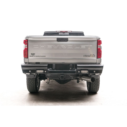 Fab Fours Black Steel Ranch Rear Bumper w/Steel Tread Plate l CH20-T4950-1