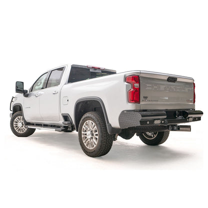 Fab Fours Black Steel Ranch Rear Bumper w/Steel Tread Plate l CH20-T4950-1