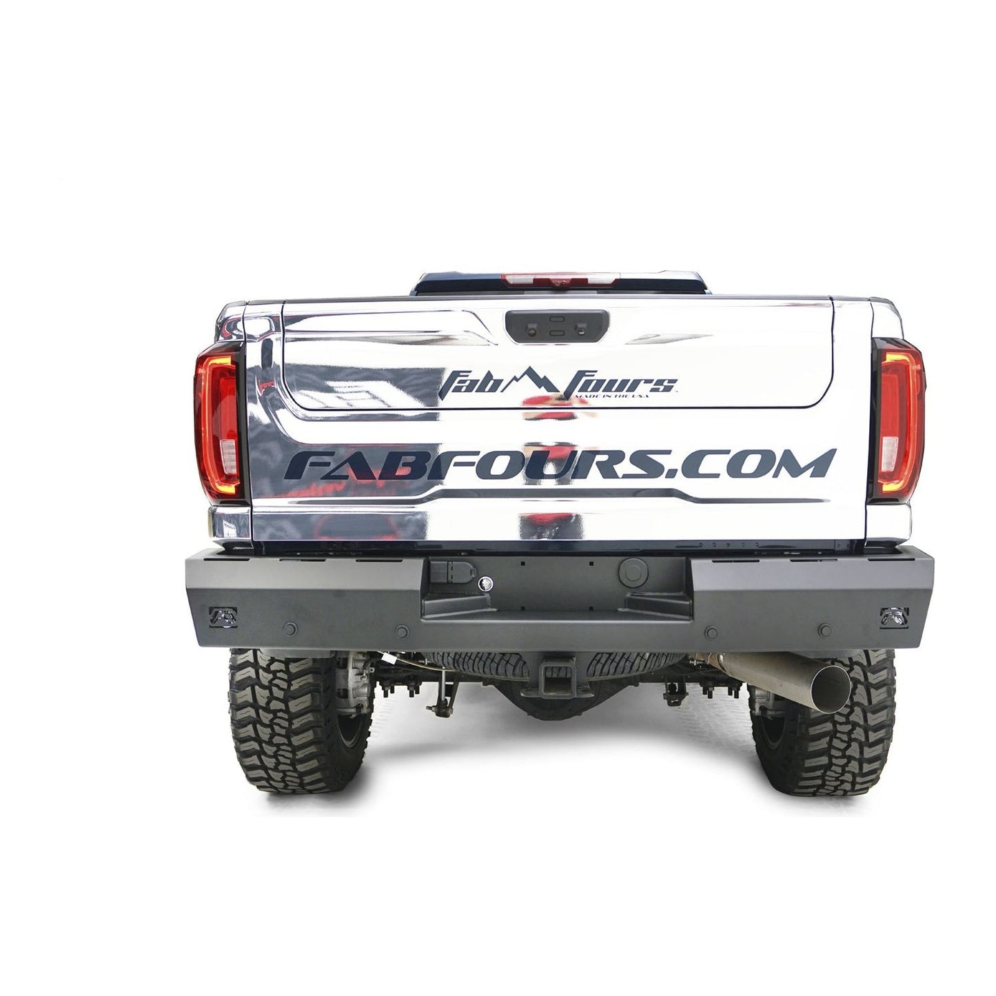 Fab Fours Red Steel Rear Bumper l CH20-RT4950-1