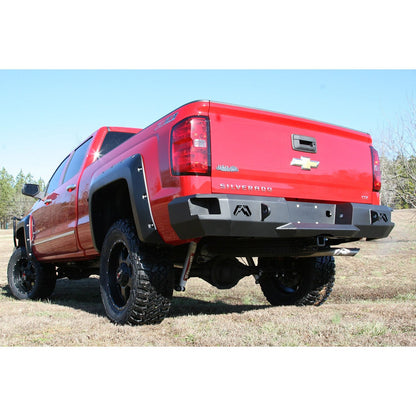 Fab Fours Heavy Duty Rear Bumper 2 Stage Black Powder Coated Incl. 0.75 in. D-Ring Mount l CS07-W1850-1