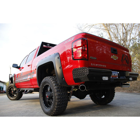 Fab Fours Black Steel Ranch Rear Bumper 2 Stage Black Powder Coated l CS14-T3150-1