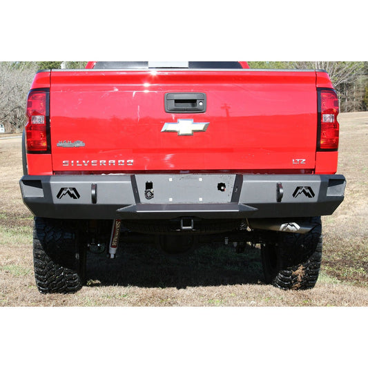 Fab Fours Heavy Duty Rear Bumper 2 Stage Black Powder Coated Incl. 0.75 in. D-Ring Mount l CS14-W3150-1