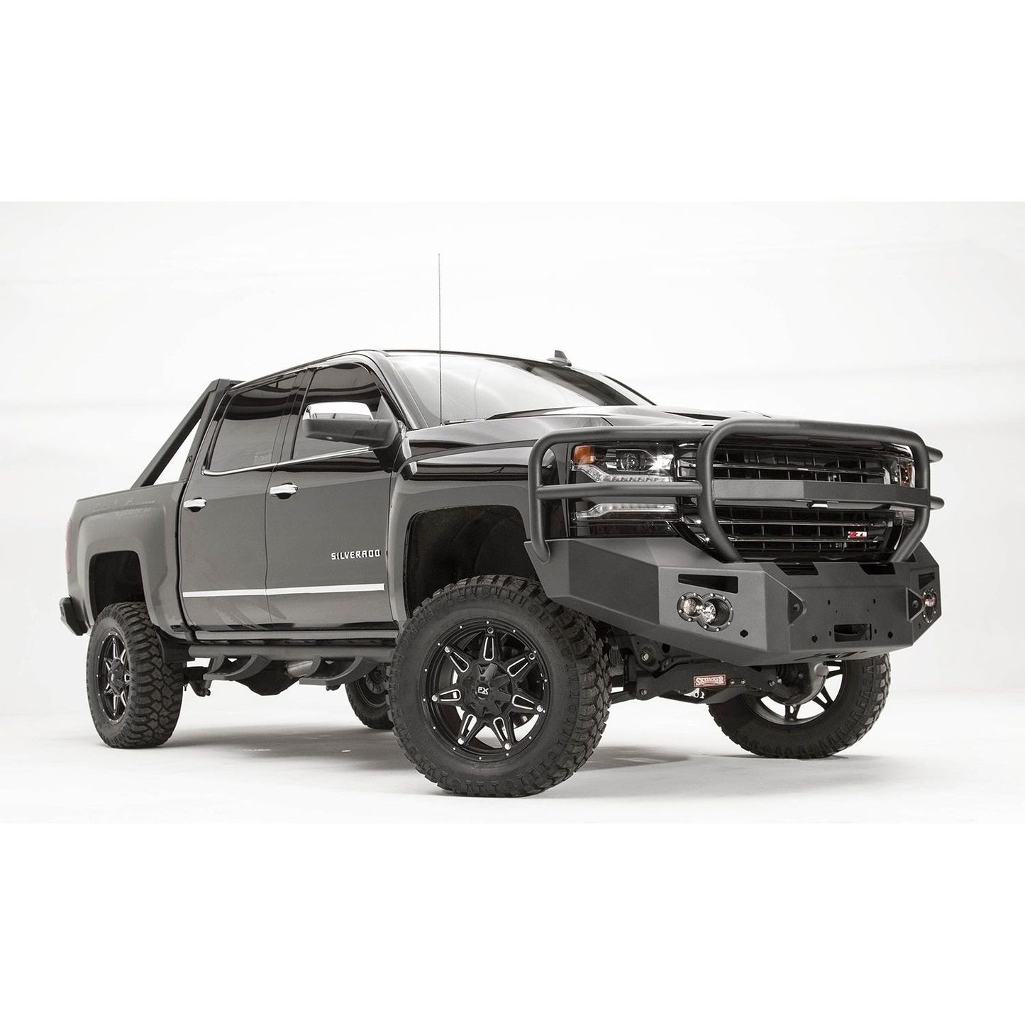 Fab Fours Premium Winch Front Bumper 2 Stage Black Powder Coated w/Full Guard w/Sensors l CS16-F3850-1