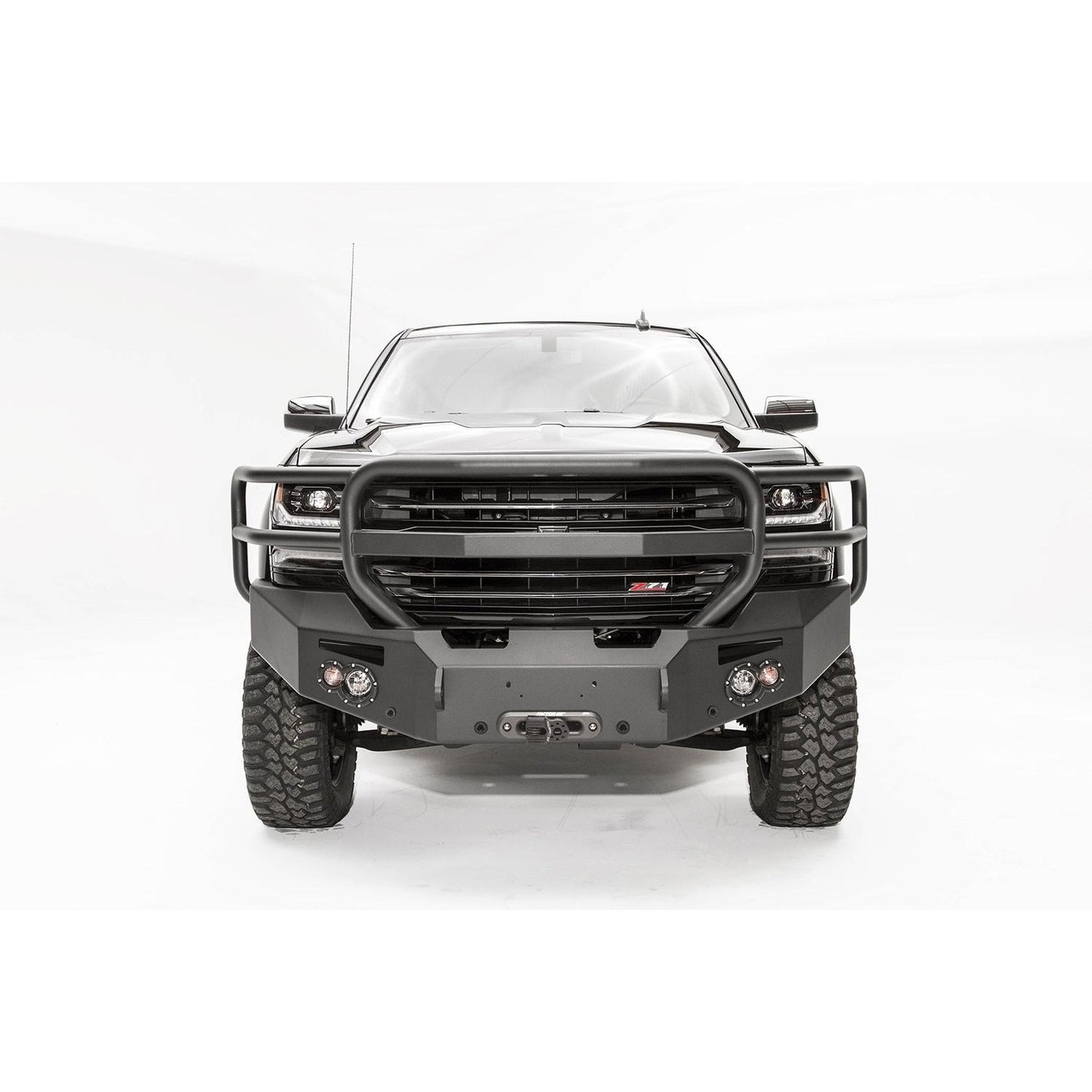 Fab Fours Premium Winch Front Bumper 2 Stage Black Powder Coated w/Full Guard w/Sensors l CS16-F3850-1