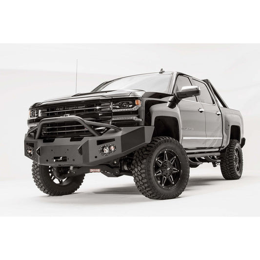 Fab Fours Premium Winch Front Bumper 2 Stage Black Powder Coated w/Pre-Runner Guard l CS16-F3852-1