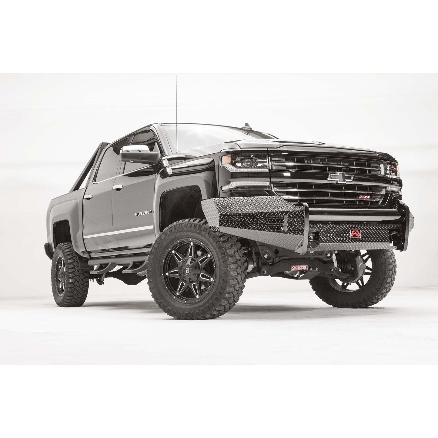Fab Fours Black Steel Front Bumper 2 Stage Black Powder Coated w/No Guard l CS16-K3861-1