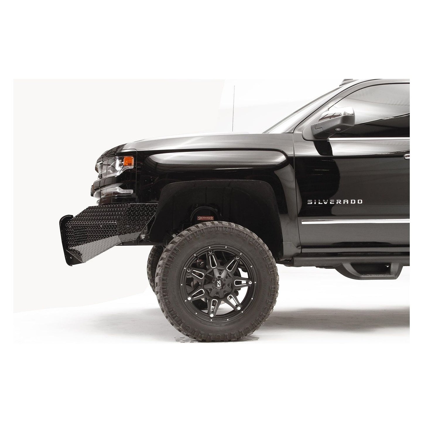Fab Fours Black Steel Front Bumper 2 Stage Black Powder Coated w/No Guard l CS16-K3861-1