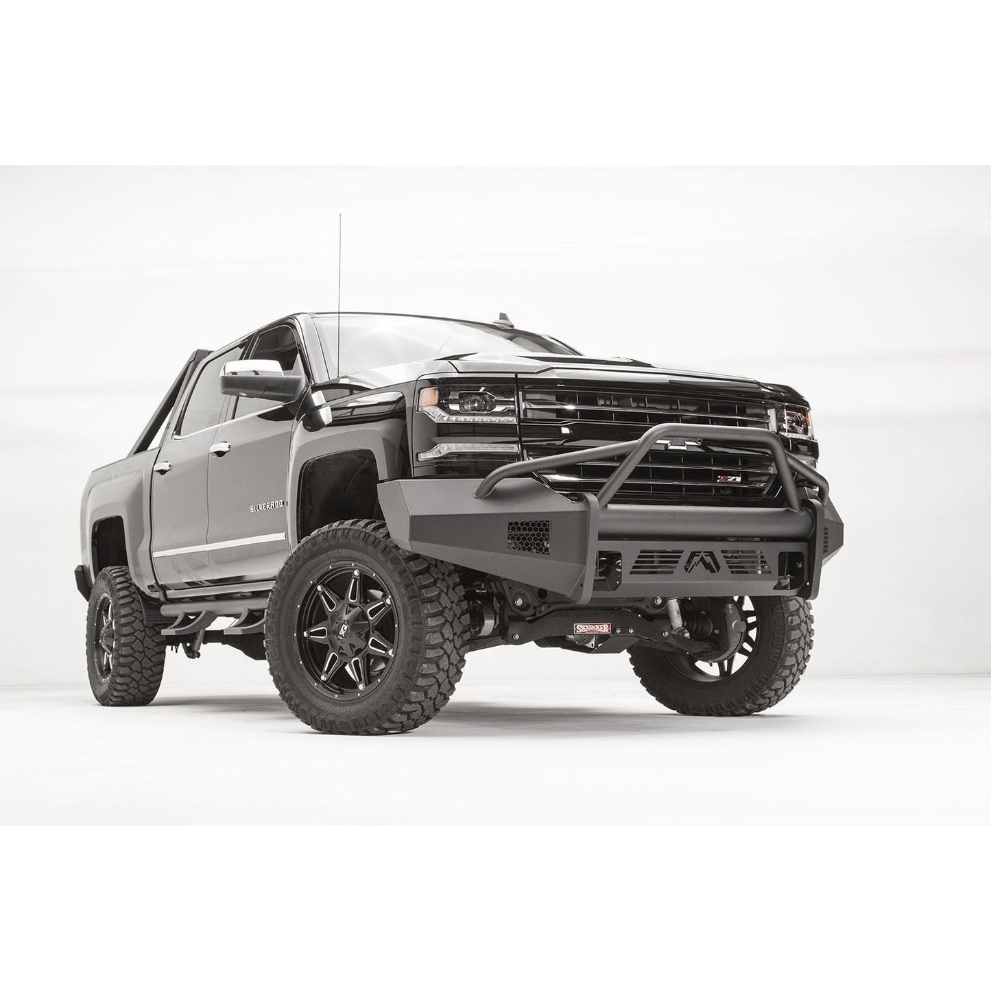 Fab Fours Elite Front Bumper 2 Stage Black Powder Coated w/Pre-Runner Guard l CS16-R3862-1
