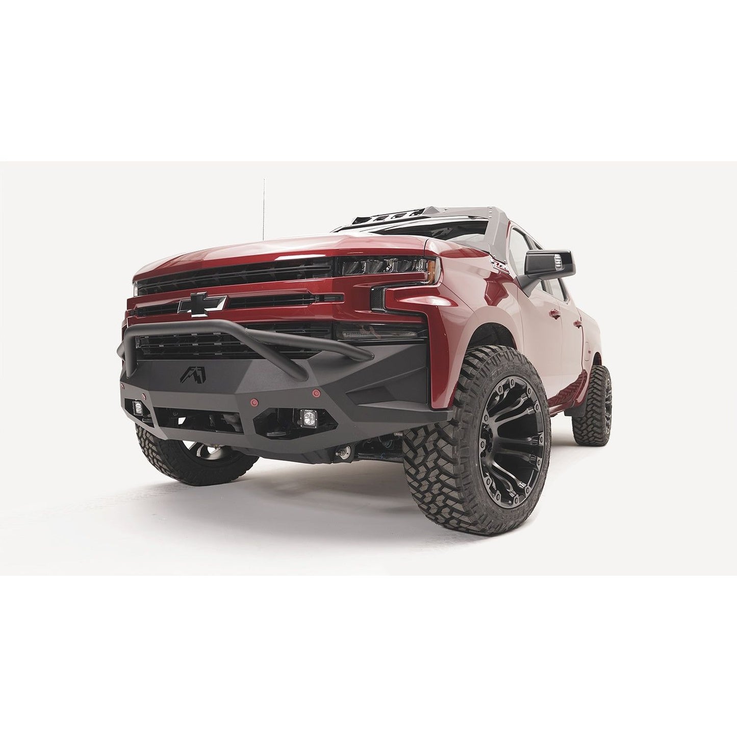 Fab Fours Vengeance Front Bumper 2 Stage Black Powder Coated Sensor Bumper Pre-Runner Guard l CS19-D4052-1
