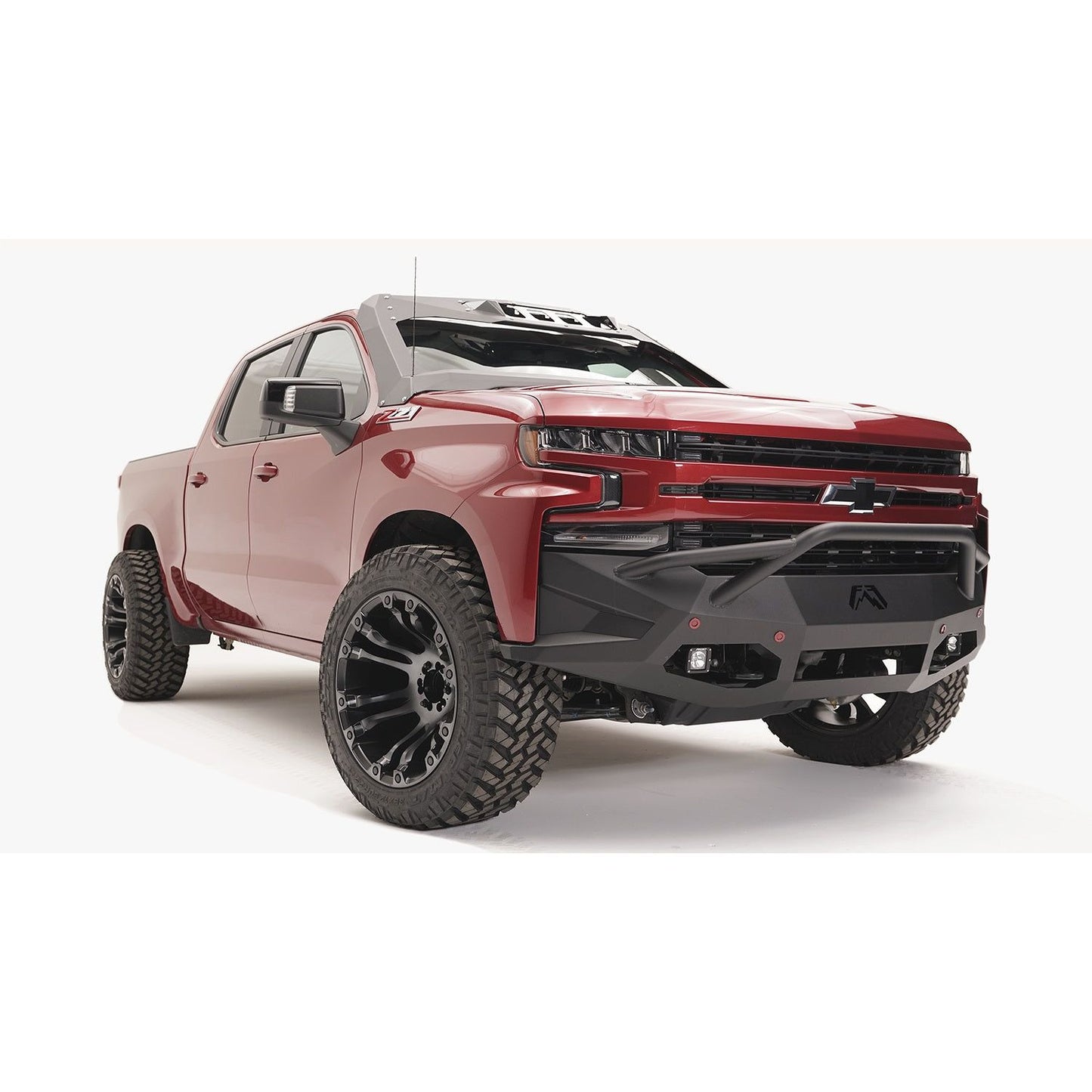 Fab Fours Vengeance Front Bumper 2 Stage Black Powder Coated Sensor Bumper Pre-Runner Guard l CS19-D4052-1