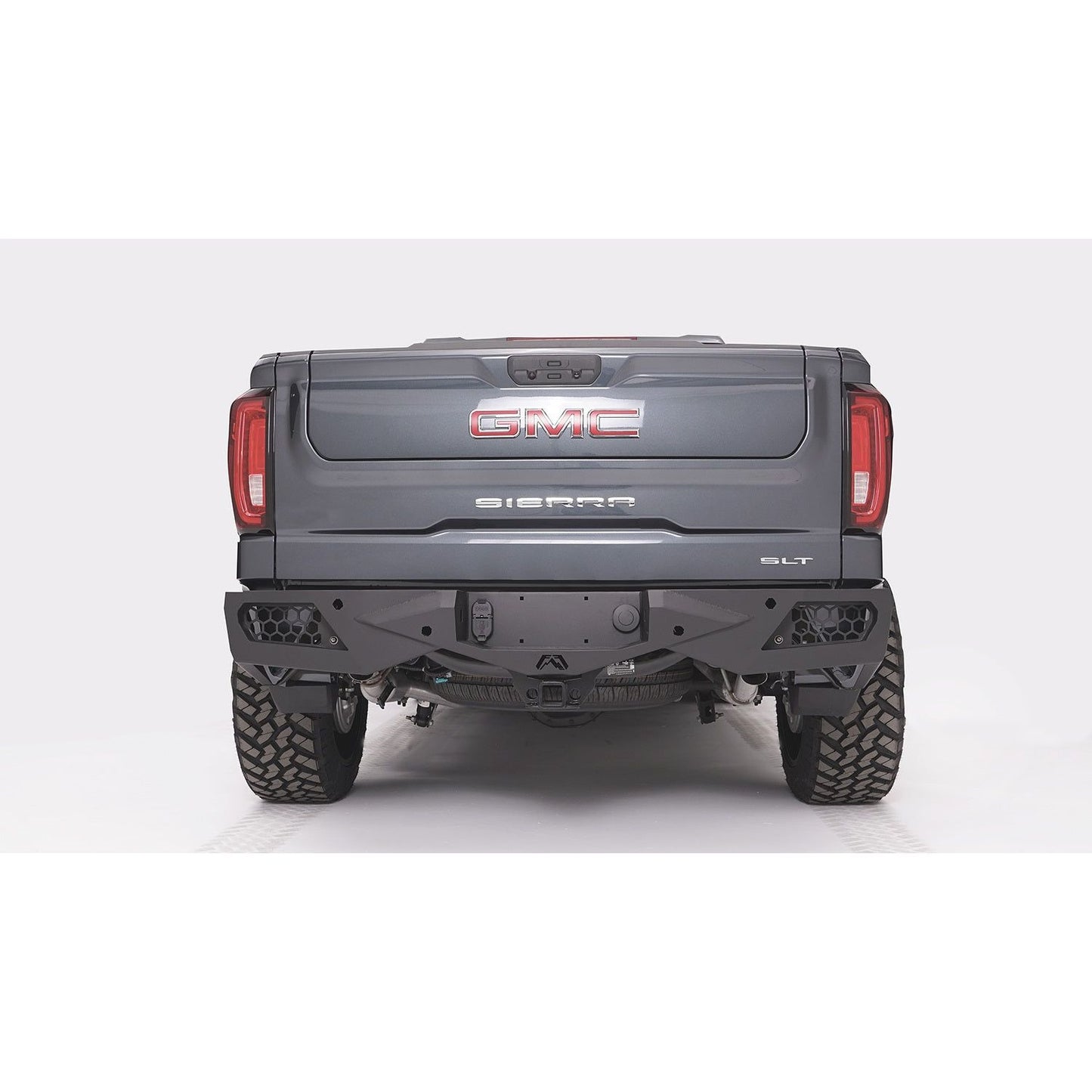 Fab Fours Vengeance Rear Bumper 2 Stage Black Powder Coated w/Sensors l CS19-E4051-1