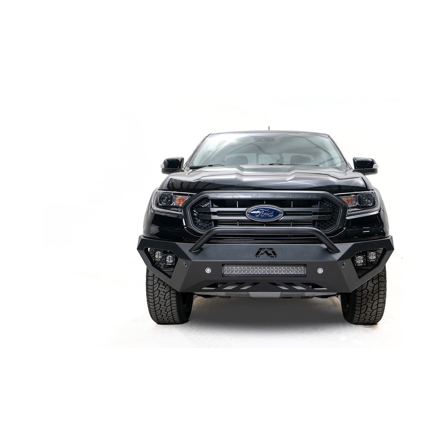Fab Fours Vengeance Front Bumper 2 Stage Black Powder Coat Pre-Runner Guard l FR19-D4852-1