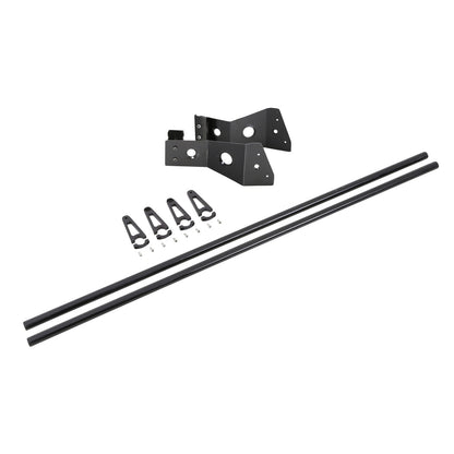 Smittybilt Defender Rack LED Light Bar Mount Kit Incl. Two 4.5 ft. x 1 in. Crossbars 4 Light Tabs Slide Brackets Hardware I D8045